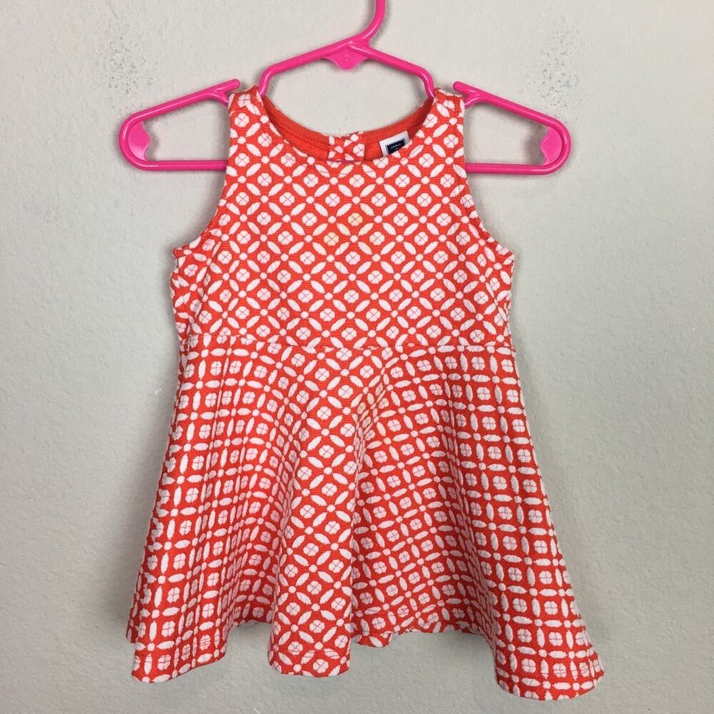 Janie & Jack Orange White Knit Fit & Flare Dress 6 to 12 months